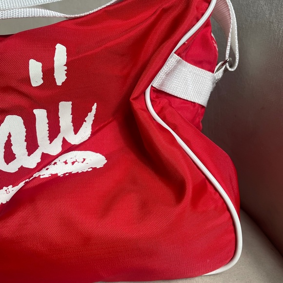 Red and White Hawaii Small Gym Duffle Bag Adjustable Strap - Picture 5 of 11